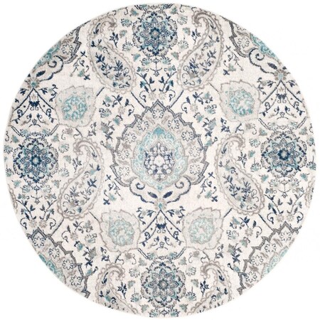 Safavieh 11 x 11 ft. Madison 600C Power Loomed Round Area Rug; Cream & Light Grey MAD600C-11R